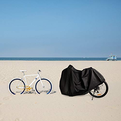 BICASLOVE Funda Bicicleta, Nylón 190T Anti Polvo Resistente al Agua a Prueba de UV Cubierta Bicicleta para Bicicleta de Montaña y Bicicleta de Carretera (Negro)