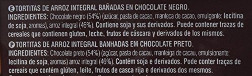 Bicentury - Tortitas Nackis - Arroz Integral Con Chocolate Negro - 4 x 32.6 g - [Pack de 7]