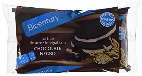 Bicentury - Tortitas Nackis - Arroz Integral Con Chocolate Negro - 4 x 32.6 g - [Pack de 7]