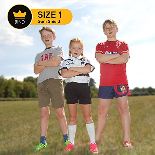 Bind Protector Bucal de Encías y Dientes con Goma | Aparato Dental Deportivo para Nino y Junior | Artes Marciales, Boxeo, Hockey, Rugby, Futbol y MMA | Gel Termomoldeable