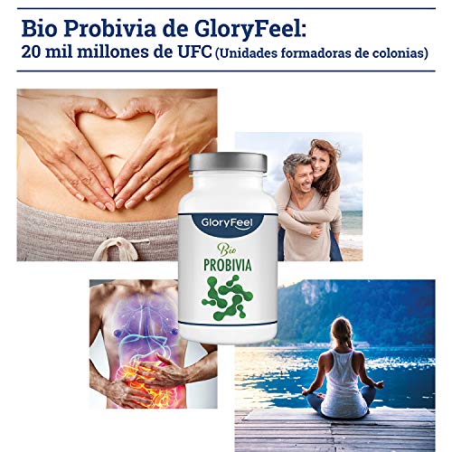 Bio Probióticos Complex - 21 cepas bacterianas MÁS Inulina Bio- 180 cápsulas veganas de liberación prolongada- 20 mil millones UFC- Flora intestinal- Lactobacillus gasseri
