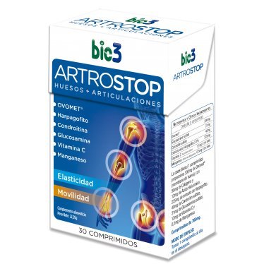 bio3 ArtroStop - Fórmula eficaz e innovadora en el tratamiento de las patologías articulares - Un solo comprimido al día ayuda a calmar la inflamación y el dolor - 30 comprimidos