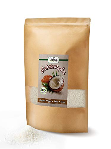 Biojoy Coco rallado ecologico, sin azúcar y sin tostar, rallado mediano (1 kg)