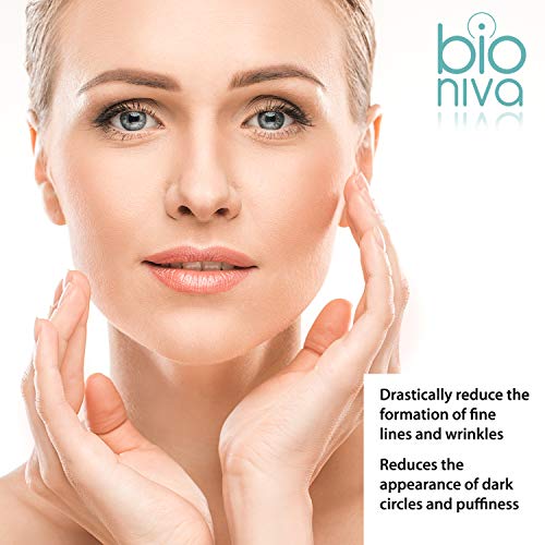 Bioniva El Mejor Crema Antiarrugas de Ojos Tratamiento para ojeras, hinchazón y arrugas. Gel orgánico con Matrixyl 3000, péptidos y vitamina C.