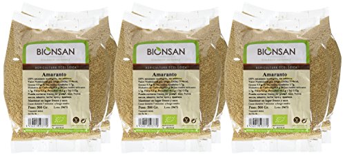 Bionsan Amaranto Ecológico en Grano | 6 Bolsas de 500 gr | Total: 3000 gr