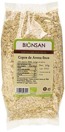 Bionsan Copos De Avena Finos Ecológicos - 4 bolsas de 500gr -Total: 2000gr