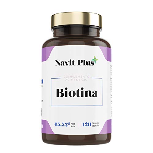 Biotina 10000mcg. Vitaminas de Biotina pura para fortalecer y evitar la caída del cabello. Ingredientes de máxima calidad para tener una piel, pelo y uñas más fuertes y sanas. 120 cápsulas vegetales.