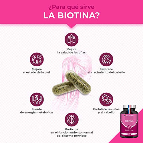 Biotina Zinc Selenio Semillas de Calabaza | Vitamina B Crecimiento y Fortalecimiento del Cabello Barba Uñas Piel | Para 4 Meses | Perdida Cabello Anticaida Pelo Hombre y Mujer | Biotin Natural Vegano