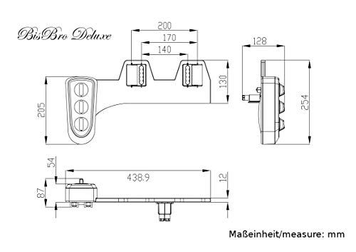 BisBro Deluxe Comfort Bidet - Ducha-bidé de WC con agua caliente para la higiene íntima