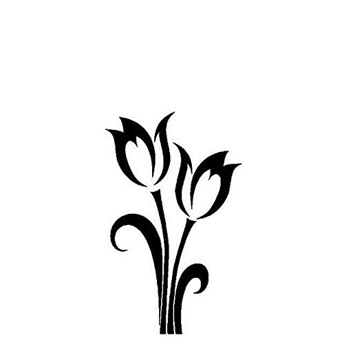 BJDKF 9.3CM * 15.1CM Etiqueta engomada del Coche Vinyl Decal Tulip Diseño Creativo y decoración Negro/Plata C23-0632 Negro