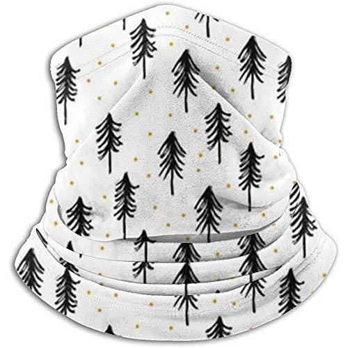 Bklzzjc Trees Black W Gold Dots Fleece Neck Warmer - Tubo de Polaina Reversible para Cuello, Versatilidad Calentador de oídos Diadema y máscara