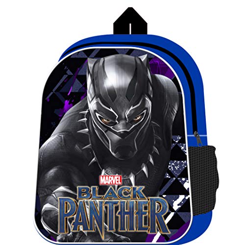 Black Panther Backpack with Mesh Side Pocket Avengers Movie School Bag Marvel Boys Rucksack for Children 31 cm x 24.5 cm