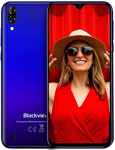 Blackview A60 Teléfono Móvil 16GB ROM (128GB SD), Pantalla 6.1" (19.2:9) Water-Drop Screen Movil, 13MP+2MP+5MP, 4080mAh Batería, Android 8.1 Smartphone Libre Dual SIM, GPS/WiFi/Hotspot-Azul