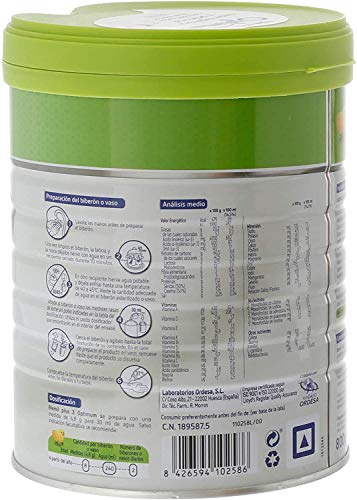 Blemil Plus – Optimum 3, Leche de Fórmula de Crecimiento, 800 gr