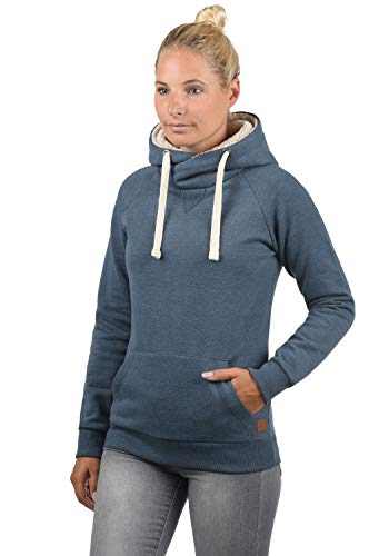 BlendShe Julia Pile Sudadera con Capucha Suéter Hoodie para Mujer con Capucha, tamaño:M, Color:Ensign Blue mit Teddy-Futter (70260)