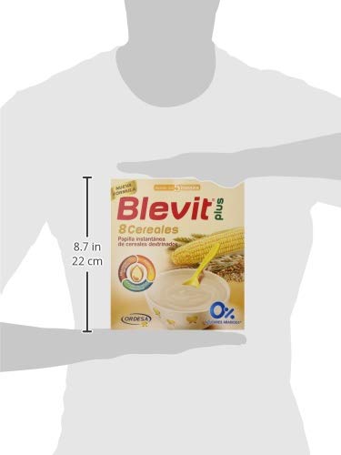 Blevit Plus 8 Cereales para bebé, 1 unidad 600 gr. A partir de los 5 meses, contiene gluten.