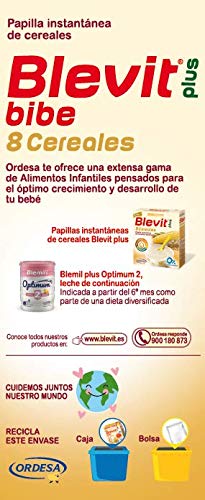Blevit Plus 8 Cereales Para Biberón, 1 unidad 600 gr. A partir de los 5 meses.