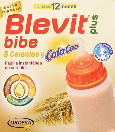 Blevit Plus 8 Cereales y Cola Cao Para Biberón, 1 unidad 600 gr. A partir de 12 meses.