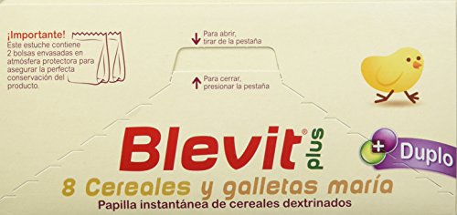 Blevit Plus Duplo 8 Cereales y Galletas María, 1 unidad 600 gr. A partir de los 5 meses.
