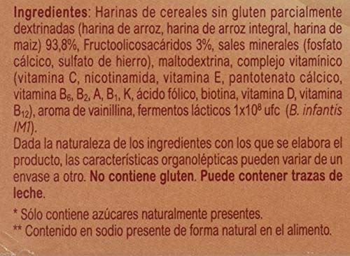 Blevit Plus Sin Gluten, 1 unidad 600grs. Papilla de cereales para bebé elaborada a partir de arroz y maíz. A partir de los 4 meses.