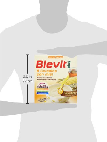 Blevit Plus Superfibra 8 Cereales con Miel, 1 unidad 600 gr. A  partir de los 5 meses.