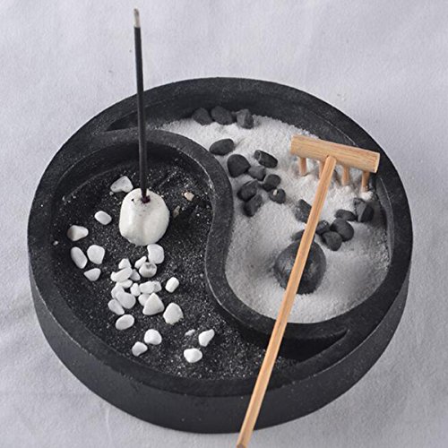 Bluelover Tai Ji Yoga Meditación Zen Jardín Arena Kit Tealight Incienso Titular Decoración Curación Espíritu De Quemador Conjunto