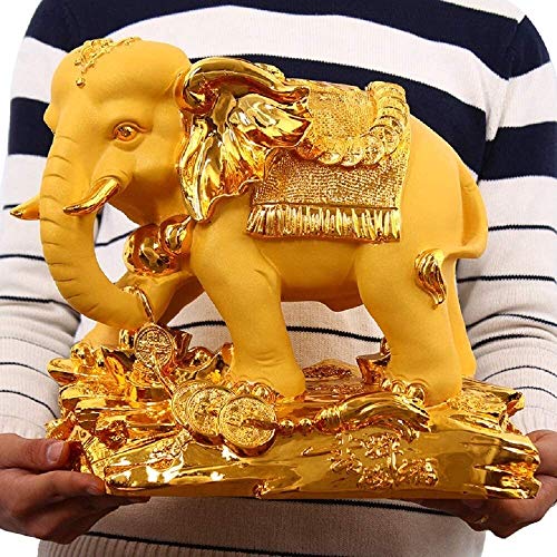 BNHY Las estatuas de Resina Suerte Elefante Grande Suerte Inicio Feng Shui Decoración Artesanía Hotel Regalo de la Oficina Decoración 0827