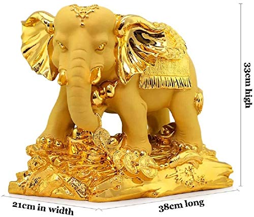 BNHY Las estatuas de Resina Suerte Elefante Grande Suerte Inicio Feng Shui Decoración Artesanía Hotel Regalo de la Oficina Decoración 0827
