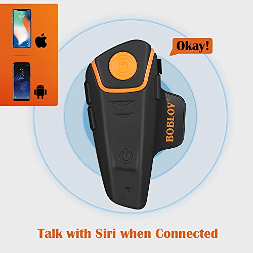 BOBLOV BT-S2 1000M Intercomunicadores de Casco de Motocicleta Bluetooth, Auriculares para Moto para FM/ Música de Teléfono/ GPS( 2 Piezas)