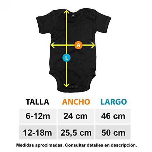 Body bebé parodia baby Yoda mi equipo de fútbol Vamos Zaragoza - Celeste, 6-12 meses