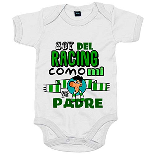 Body bebé soy del Racing como mi padre - Blanco, 6-12 meses
