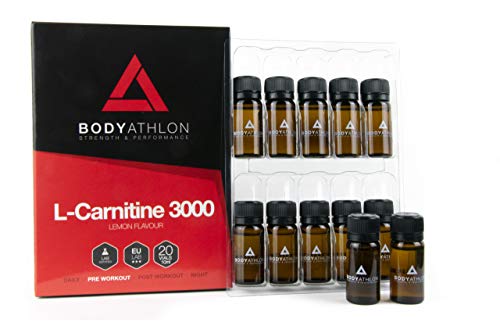 Bodyathlon - L Carnitina 3000 Líquida - Sabor limón - Suplemento Deportivo - Efecto Quemagrasas - Tonificación - Aumento de Energía - Mejora del rendimiento y la recuperación
