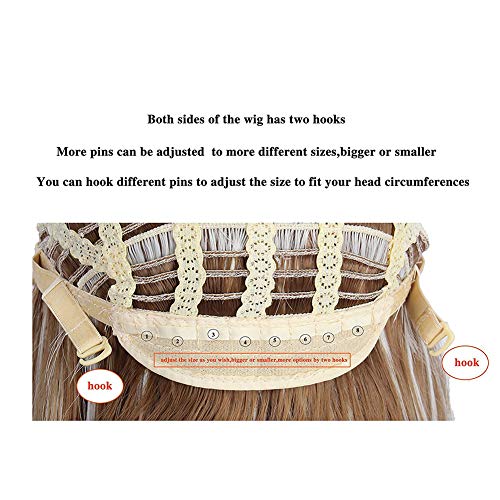 Boenxuan Peluca Negro y Azul Recta Ombre Pelucas para Las Mujeres, Oscuro raíz Abdomen Completo de Curso del Partido del Traje de la Peluca de Las señoras,Azul