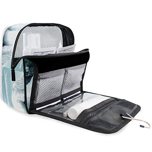 Bolsa de cosméticos Bolsa de aseo Colgante de baño de viaje Mundo misterioso Unicornio Bolsa de almacenamiento de viaje Bolsa de maquillaje portátil Bolsa organizadora para las mujeres