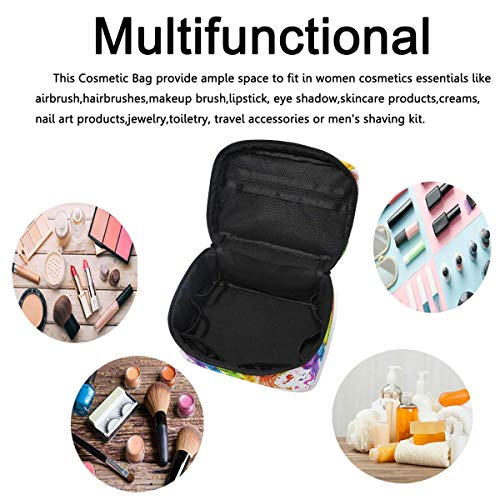 Bolsa de cosméticos para loros, acuarela, tropical, para tren, bolsa de maquillaje, bolsa de viaje, portátil, con cremallera, organizador de almacenamiento grande para niñas y mujeres