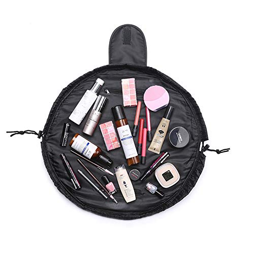 Bolsa de Cosméticos,MUXItrade Bolsa de Maquillaje, Organizador de un Solo Paso, Bolsa de Cosméticos para Señoras Perezosas (Negro)