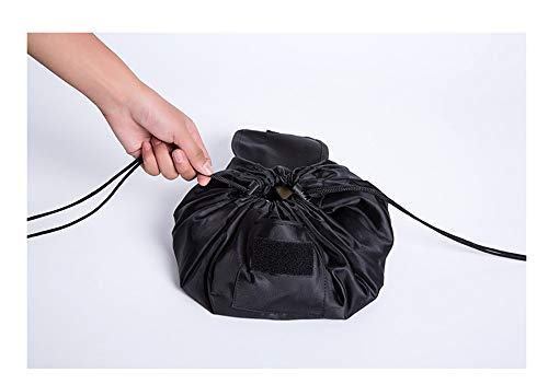 Bolsa de Cosméticos,MUXItrade Bolsa de Maquillaje, Organizador de un Solo Paso, Bolsa de Cosméticos para Señoras Perezosas (Negro)