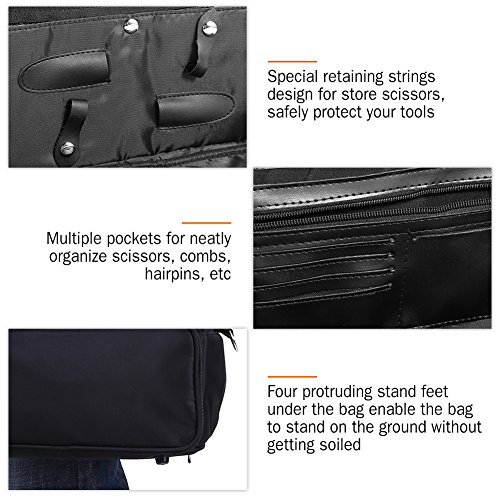 Bolsa de Maquillaje, Neceser Maquillaje Organizador Bolsa de Herramientas de PeluqueríA Profesional, Bolso De Hombro de PeluqueríA Multifuncional Para Rulos Pinzas Y Cepillos