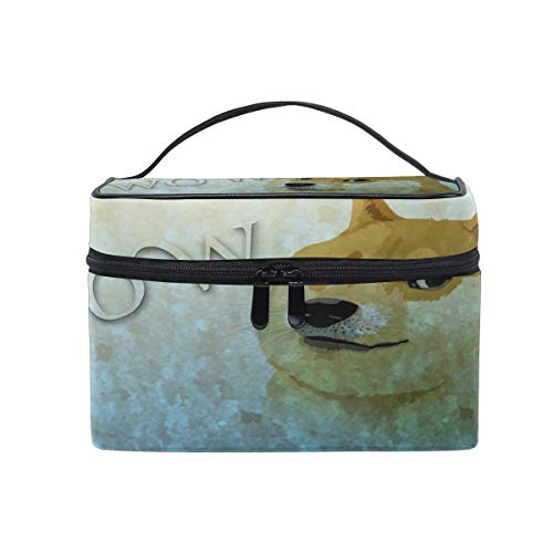 Bolsa de maquillaje portátil Wow Such Doge neceser para cosméticos, práctica bolsa de aseo para mujeres y niñas