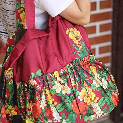 Bolsa Ecológica 1 Uds Bolsa De Tela De Flores Con Bolsillo De Viga Con Cordón Bolsa De Compras De Comestibles Mochila Impermeable De Gran Capacidad Para Mujer Azul Cielo