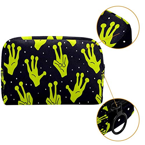 Bolsa para brochas de maquillaje personalizable, bolsa de aseo portátil para mujeres, bolso cosmético, organizador de viaje, diseño extraterrestre para niños