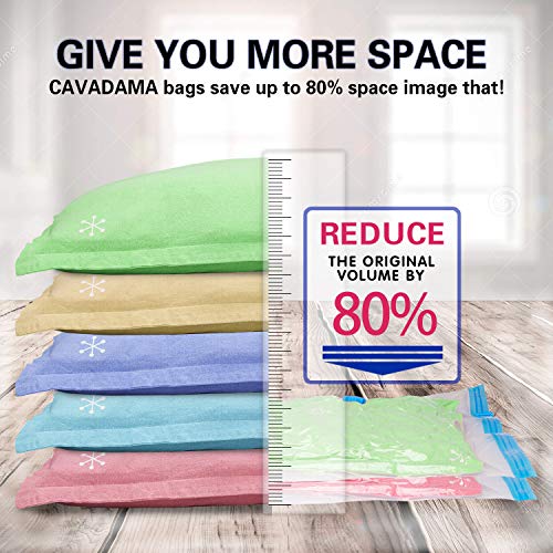 Bolsas de Almacenaje al Vacío - Paquete Jumbo (80 X 100cm) de 6 Bolsas Organizadoras de Ropa con Cremallera - Ahorra Espacio - Incluye una Bomba Manual Gratis para los Viajes Hogar