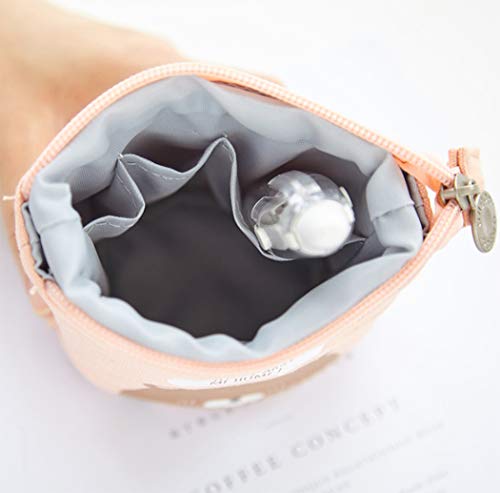 Bolsas telescópicas para lápices Hillento, soporte para lápices, caja de lápices telescópica para gatos organizador de bolígrafos bolsa de papelería, pequeña bolsa de cosméticos con cremallera, rosa