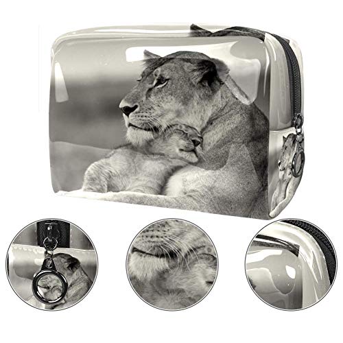 Bolso Cosmético Impermeable León Madre niño Neceser Viaje Bolsa de Maquillaje Portable Neceser de Bolsa de Lavado de Viajes Vacaciones Elementos Esenciales 18.5x7.5x13cm