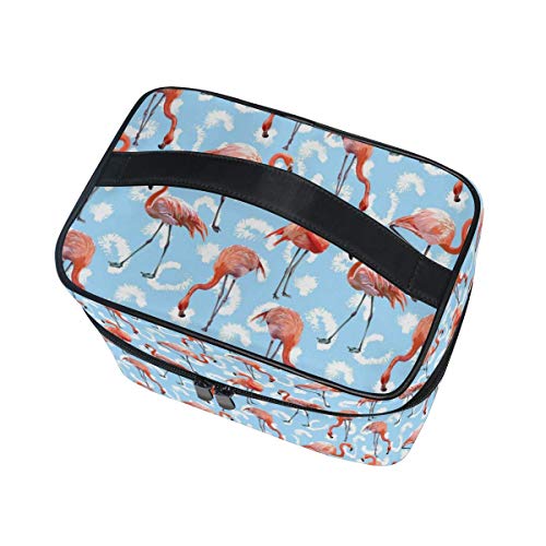 Bolso de maquillaje de flamenco, color rosa, bolsa de maquillaje, bolsa de cosméticos, neceser de viaje para mujer, con cremallera, portátil, multifuncional, bolsa de almacenamiento, caja de bolsas