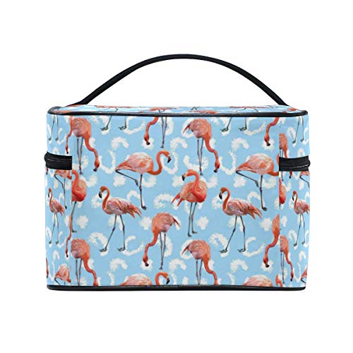 Bolso de maquillaje de flamenco, color rosa, bolsa de maquillaje, bolsa de cosméticos, neceser de viaje para mujer, con cremallera, portátil, multifuncional, bolsa de almacenamiento, caja de bolsas