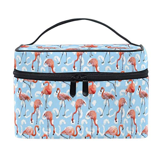 Bolso de maquillaje de flamenco, color rosa, bolsa de maquillaje, bolsa de cosméticos, neceser de viaje para mujer, con cremallera, portátil, multifuncional, bolsa de almacenamiento, caja de bolsas