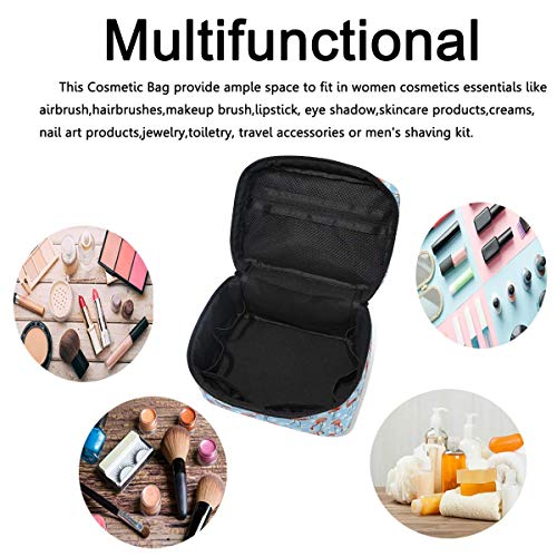 Bolso de maquillaje de flamenco, color rosa, bolsa de maquillaje, bolsa de cosméticos, neceser de viaje para mujer, con cremallera, portátil, multifuncional, bolsa de almacenamiento, caja de bolsas