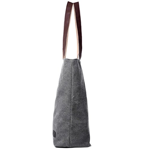 Bolsos de Hombro Mujer ESAILQ Bandolera Lona Shoppers de Grande y Baratos Gris para Niña K