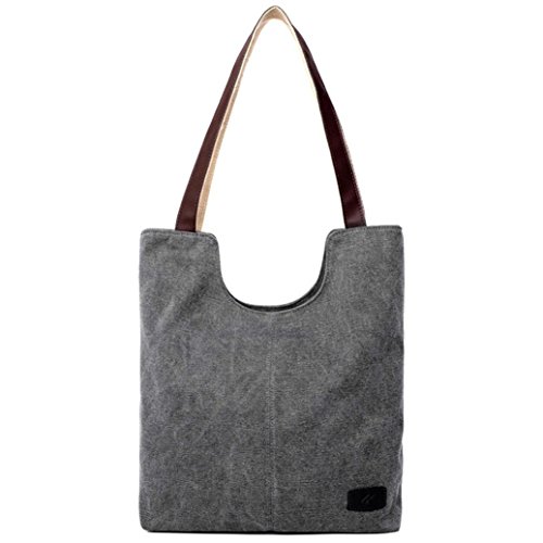 Bolsos de Hombro Mujer ESAILQ Bandolera Lona Shoppers de Grande y Baratos Gris para Niña K